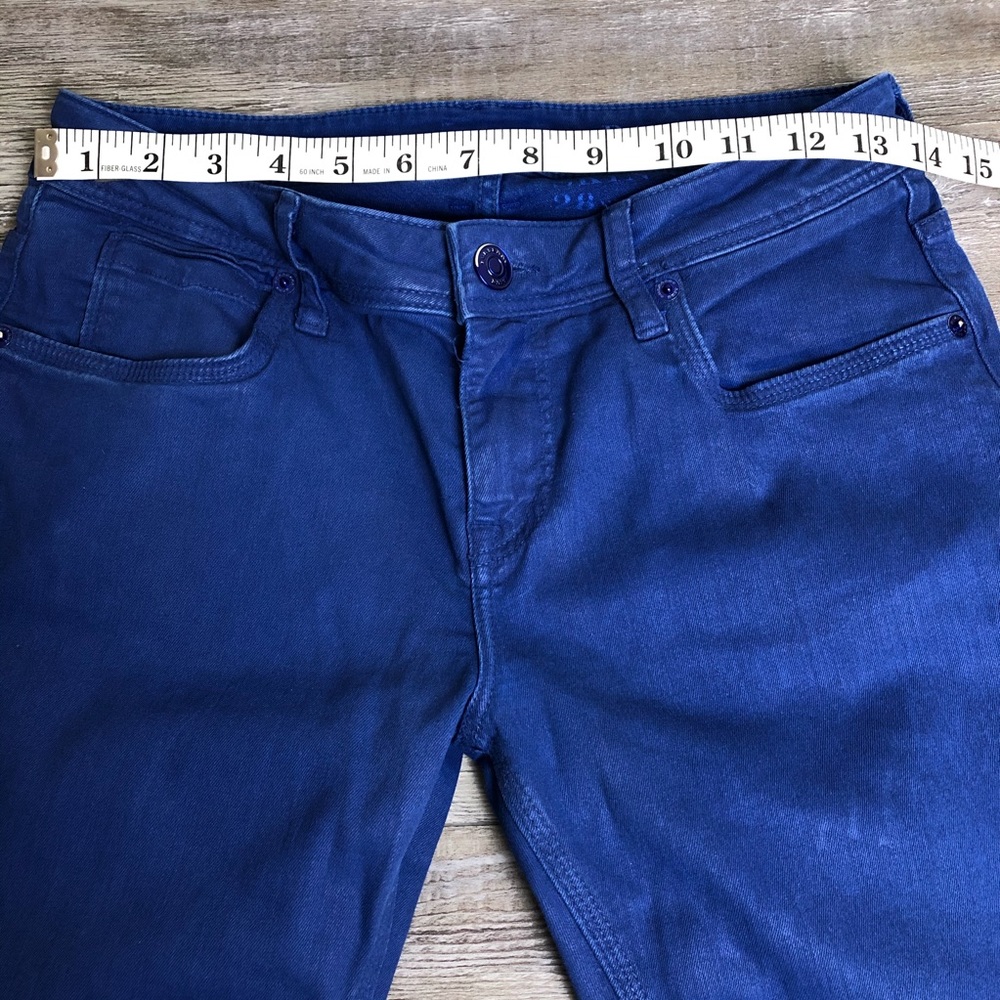 Burberry Brit Bayswater skinny jeans size 28 zip ankle Cobalt Blue - Picture 6 of 12